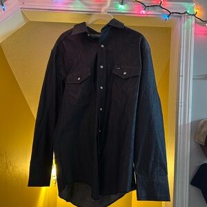 Wrangler Black Casual Button Down Shirt